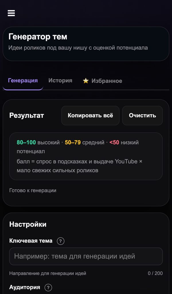 Шаг 5. Проверьте спрос в «Генераторе тем» — телефон